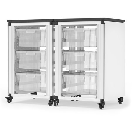 Luxor Modular Classroom Storage Cabinet - 2 side-by-side modules with 6 large bins MBS-STR-21-6L
